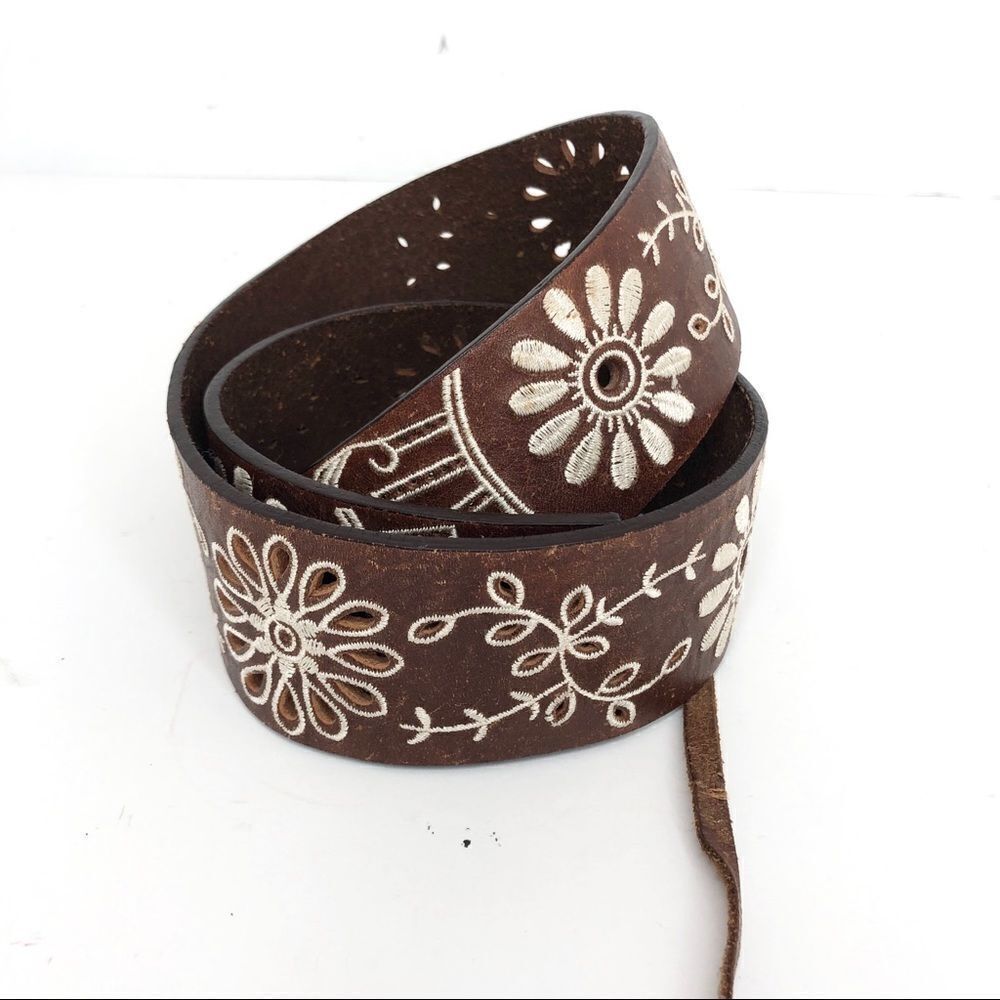 J Crew embroidered leather boho wester tassel belt - Picture 3 of 8
